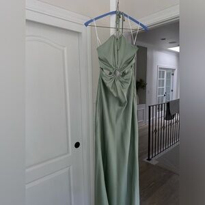 Hello Molly - Sage green halter gown